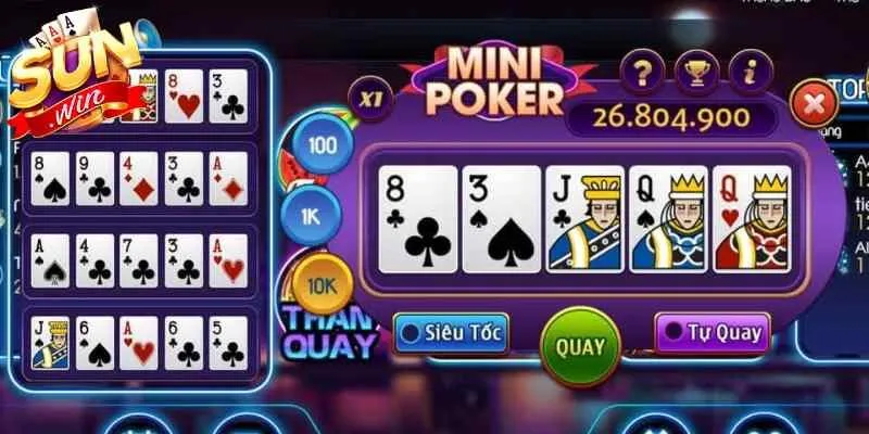 Cách chơi mini Poker cụ thể tân thủ cần nắm