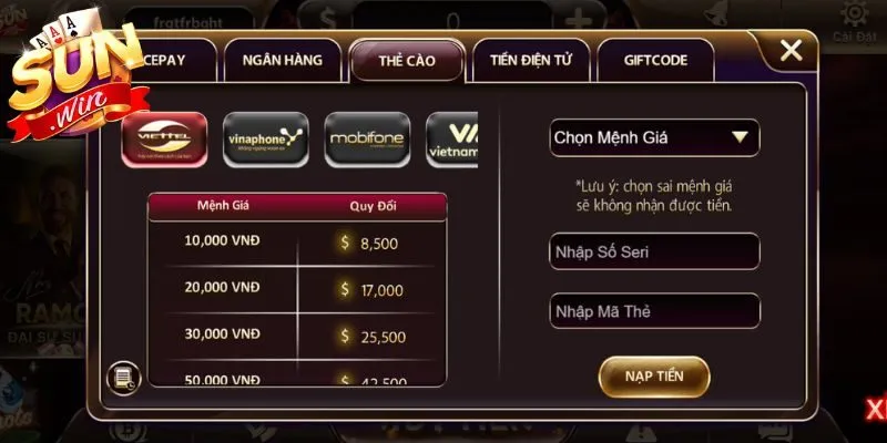 Kênh thanh toán qua thẻ cào
